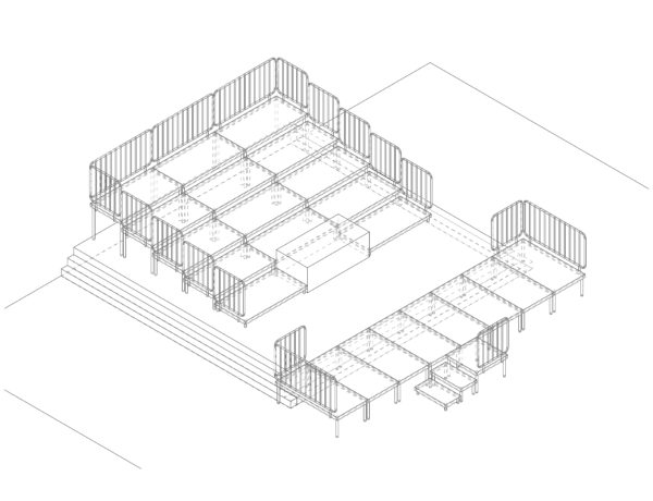 Komplette Chortribüne mit Orchesterfläche